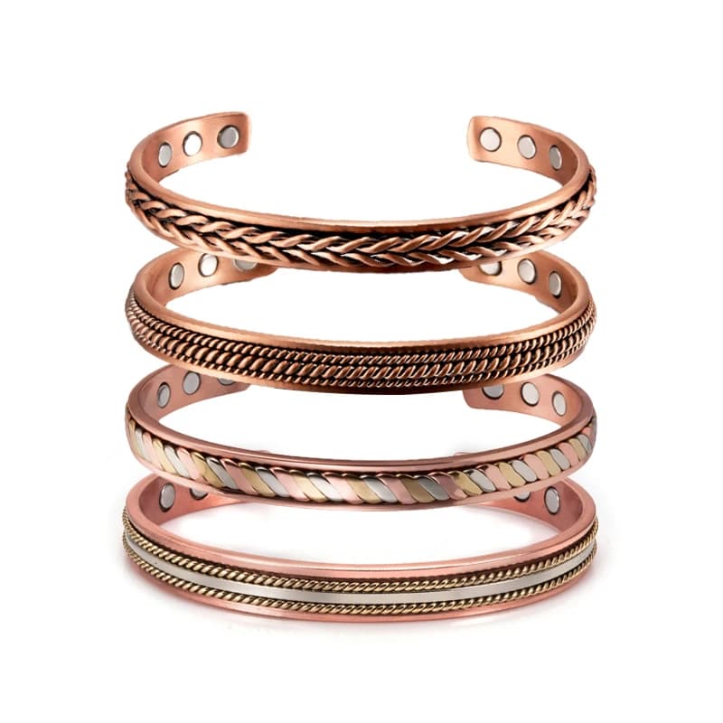 Twisted Pure Copper Magnetic Bracelet Benefits Adjustable Cuff Bangles for Men Women Anthritis Pain Relief Health Energy Jewelry image
