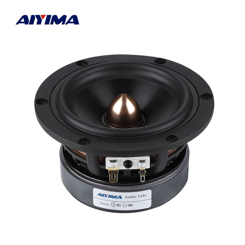 AIYIMA 1Pcs 4 Inch Midrange Bass Speaker 4 8 Ohm 50W Home Theater Woofer Loudspeaker Aluminum Bullet Hifi Mid-woofer Speaker image