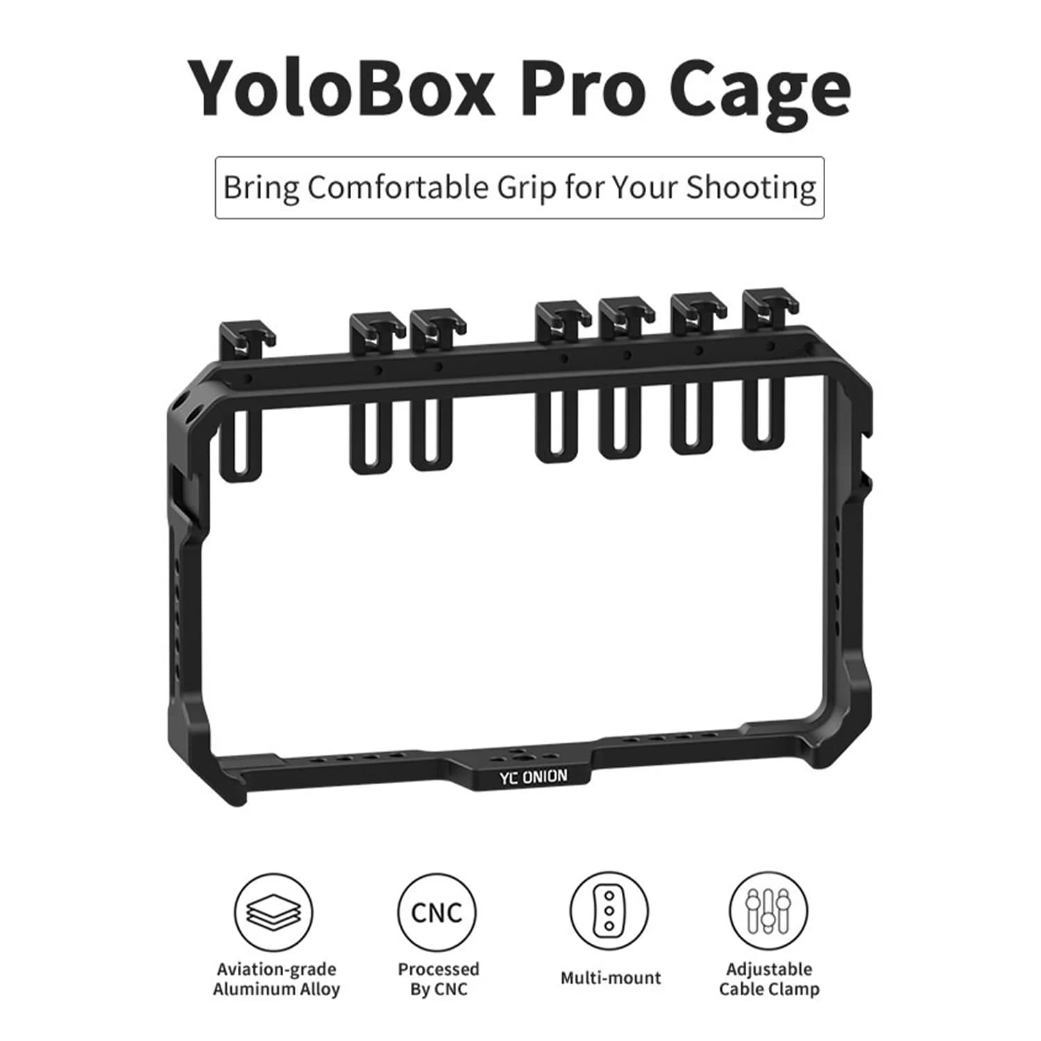 YC Onion Monitor Cage for YoloBox Pro with Adjustable Cord Clamp and Rich Expansion Port image