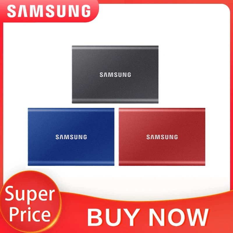 Samsung T7 Portable SSD 1TB 2TB External Disk Hard Drive Solid State Disk USB 3.2 Gen 2 Compatible SSD For Laptop Desktop PC image