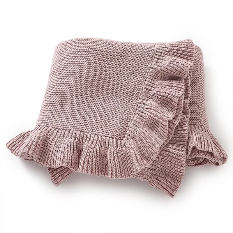 Dual-Use Baby Blankets Newborn Infant Kids Boys Girls Solid Knit Stroller Nursery Travel Bed Cradle Quilts 90*70cm Receiving Mat image