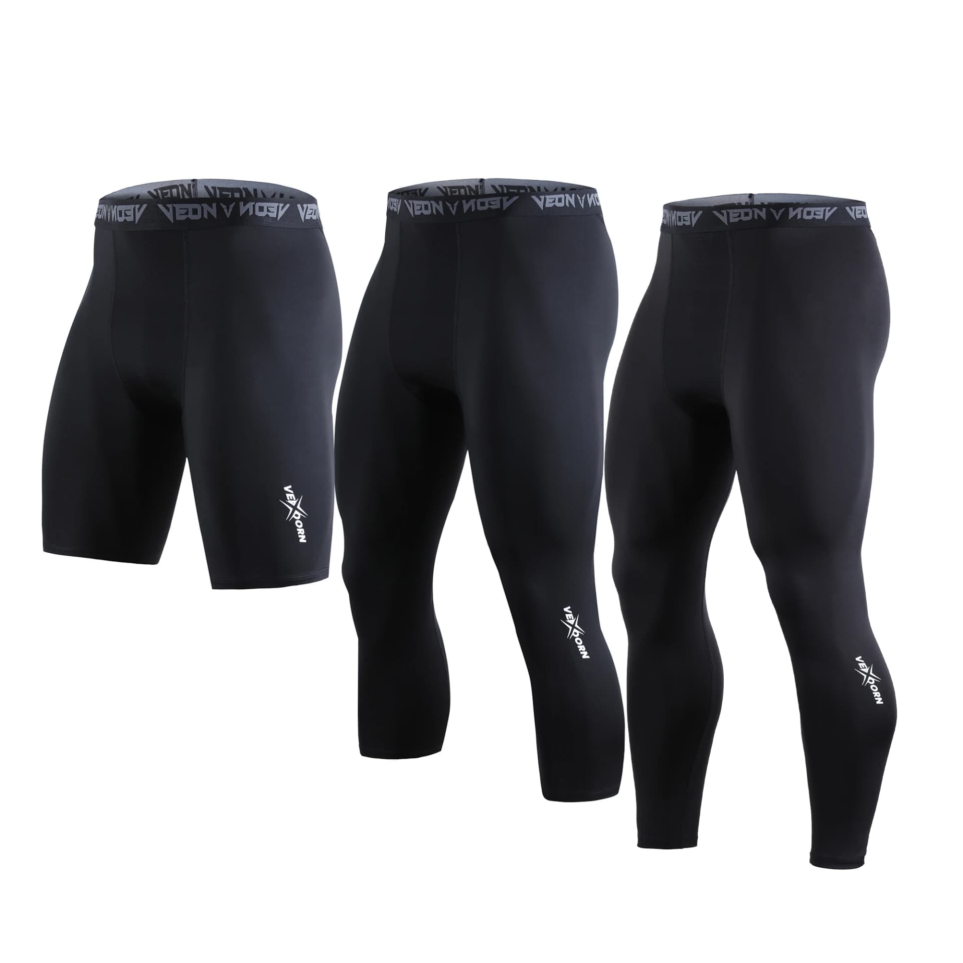 Mens Compression Pants Tights Cool Dry Leggings Sports Baselayer Running Tights Athletic Workout Active Shorts image