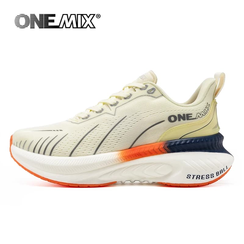 ONEMIX White Road Running Shoes for Men Air Cushion Outdoor Sport Shoes Male Trainers Summer Jogging Shoes Women Footwear image