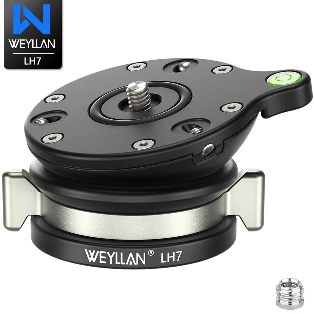 Leveling Base Tripod Head Camera Leveler Adjusting Plate Leveling Head with 3/8'' 1/4" Screw for Tripod Monopod Max Load 10kg image