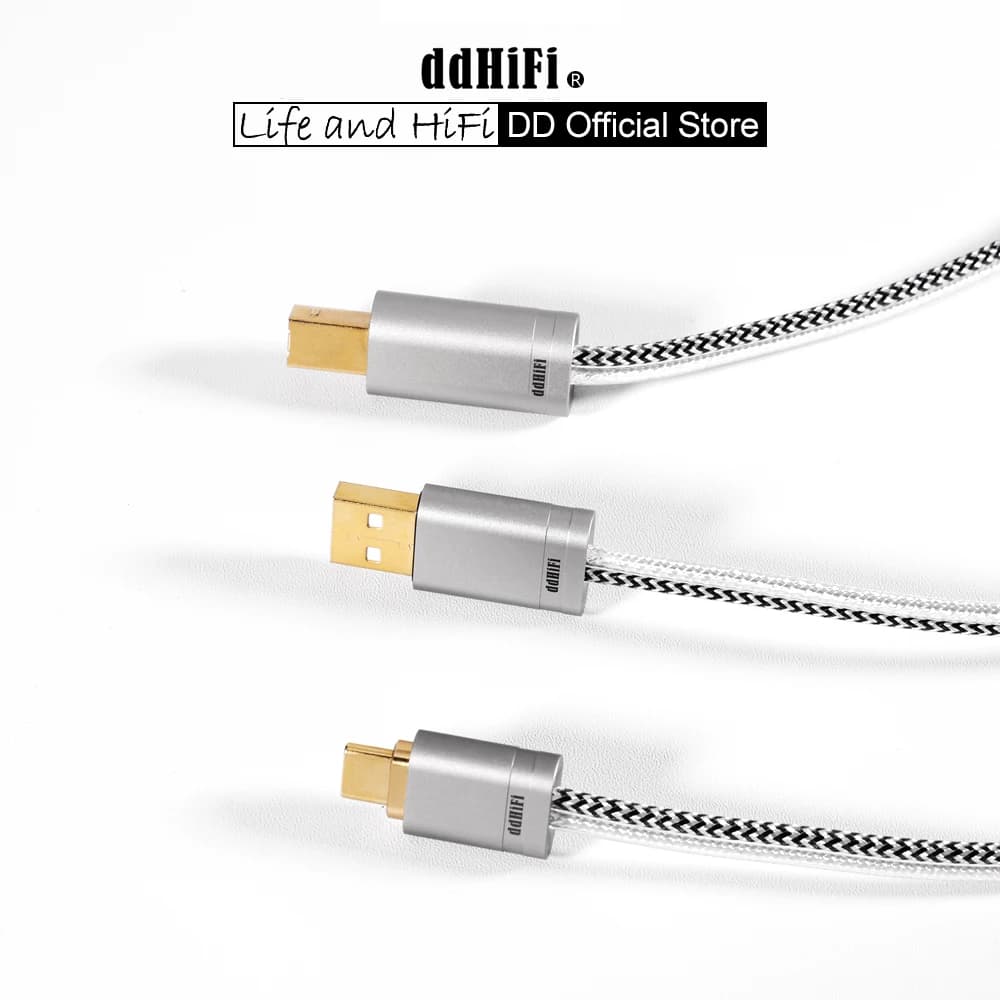 DD ddHiFi TC09BA (USB-A to USB-B) / TC09BC (USB-C to USB-B) HiFi Audiophile USB Cable with Double Shielded Structure image