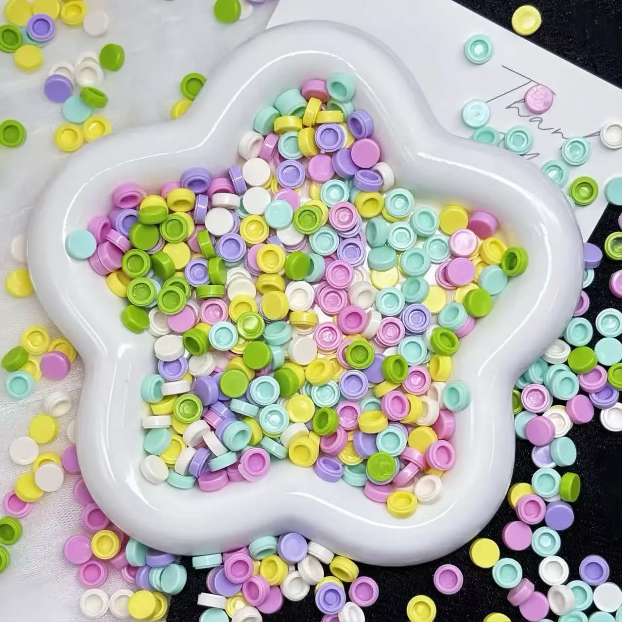 Tiny Round Flash Building Blocks 10-500g, DIY Filler Particles for Squeeze Ball & Slime, Handmade Educational Craft Supplies image