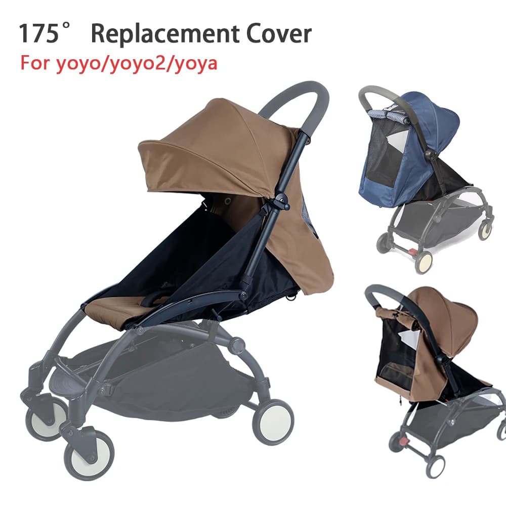 175° 3pcs/Set Stroller Accessories Hood&Mattress&Seat Cushion For YOYO/YOYO2/YOYA Babytime 1:1 Quality Canopy Cover Mattresses image