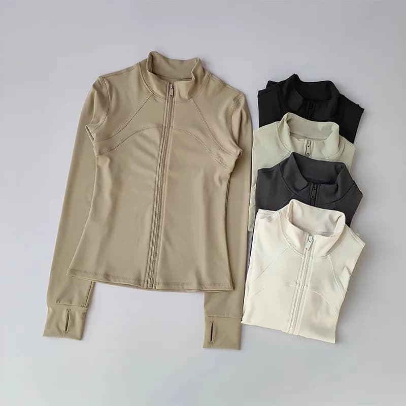 Women's Sports Jackets Quick-drying Long Sleeve Sports Jacket Running Training Coat Fitness Top Gym Jacket Workout Sweatshirt image