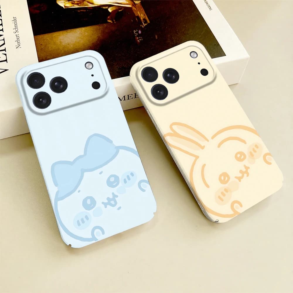 cute cartoon C-ChiikawaS Phone Case For iPhone 17 16 15 14 13 12 11 E Plus Pro Max Mini Glossy HD Hard Cover Film Shell image