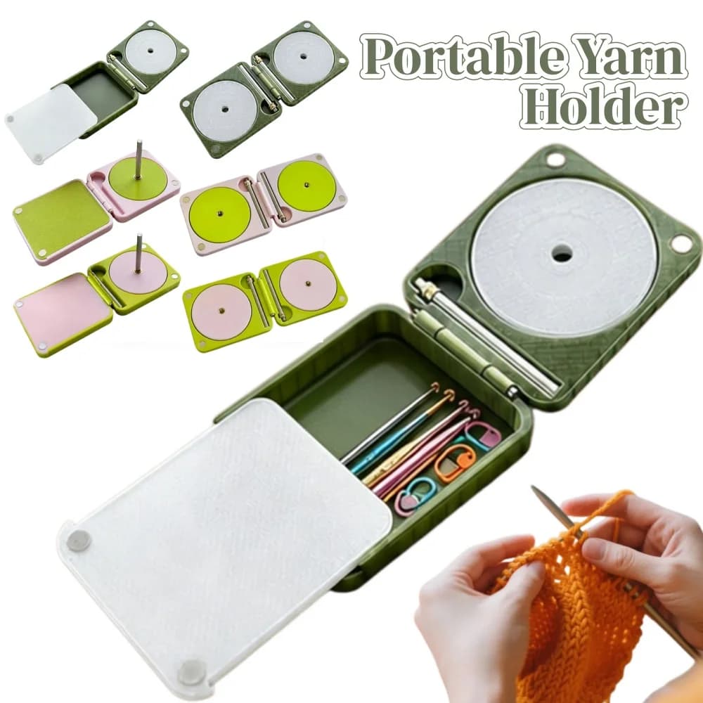 Portable Yarn Holder Yarn Winder Spinner Foldable Double Yarn Winder Spinner Box Practical Gifts for Knitters Crocheters image