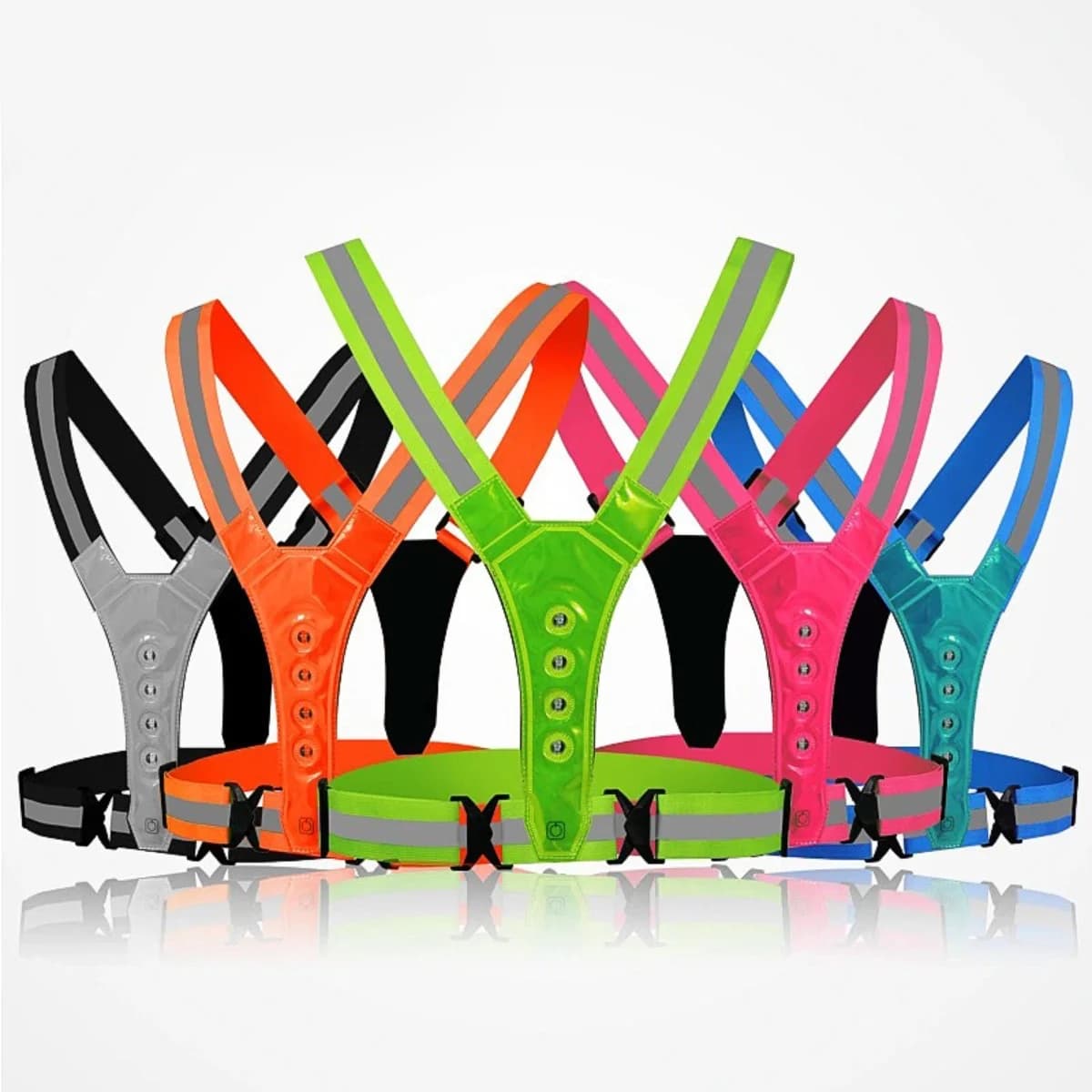 Adjustable LED Running & Cycling Safety Vest for Men and Women Night Security Sports Gear image
