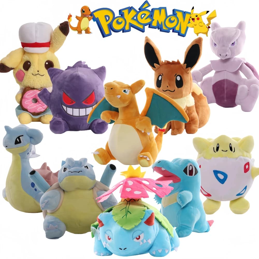 POKEMON Original Plush Toy Gengar Pikachu Kawaii Charizard Genuine Plush Doll Soft Cute Cartoon Piplup Toys for Kids Gift image