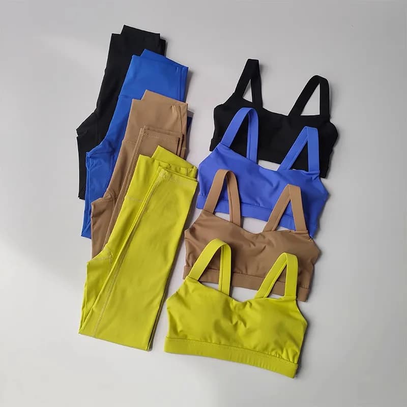 Seamless Yoga Set for Women, Workout Sportswear, Gym Clothing, Fitness, Push Up Bra, High Waist Leggings, 2Pcs Sports Suits image