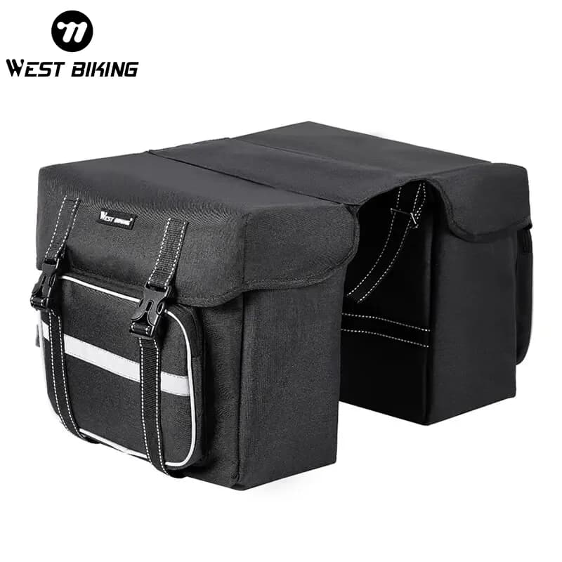 WEST BIKING Bicycle Rear Seat Bag 25L Large Capacity Outdoor Luggage Carrier Bags Cycling MTB Road Bike Trunk Double Pannier Bag image